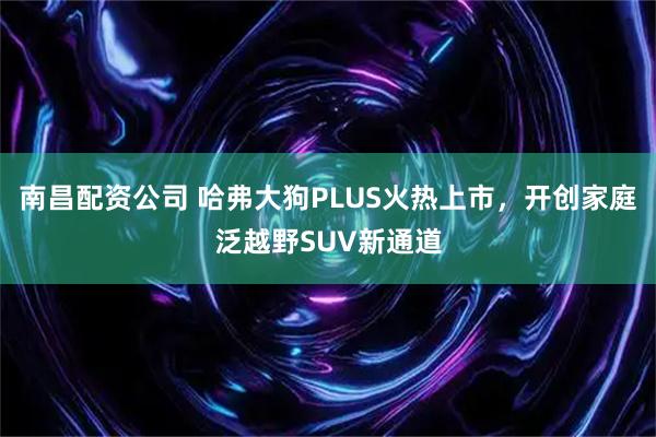 南昌配资公司 哈弗大狗PLUS火热上市，开创家庭泛越野SUV新通道